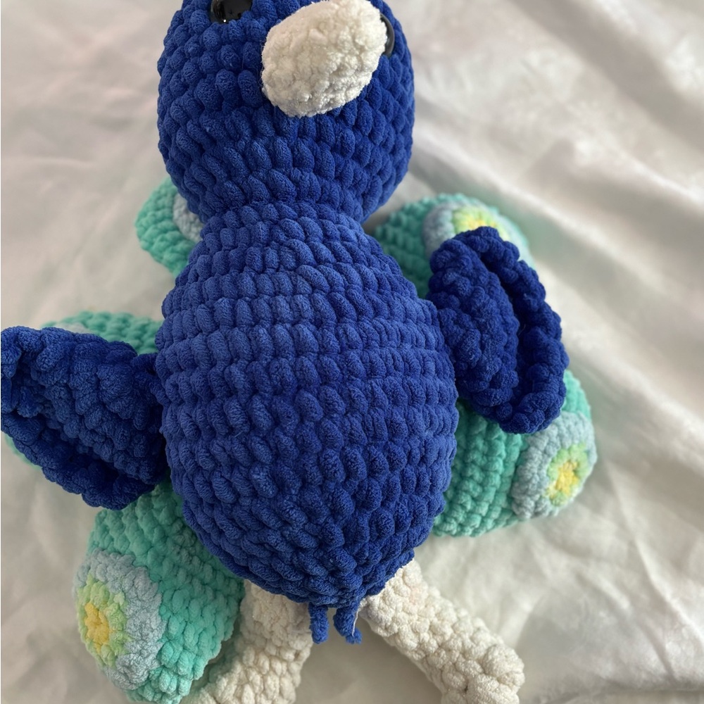 Blue and Green Plush Peacock Toy - Picture 4 of 15